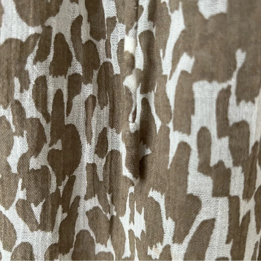 J.Crew Women Top Small Brown Leopard Print Drawstring Halter‎ Gauzy Cinched BOHO